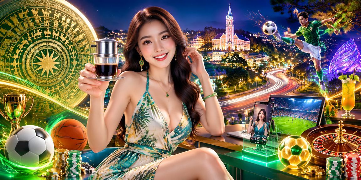 Người chơi thưởng thức cà phê Đà Lạt và theo dõi kết quả cược trực tuyến trên điện thoại