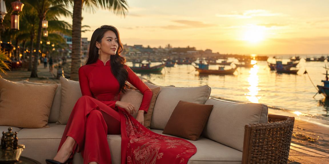 Người dùng tại Sài Gòn thực hiện giao dịch nạp tiền trực tuyến trong trang phục áo dài truyền thống